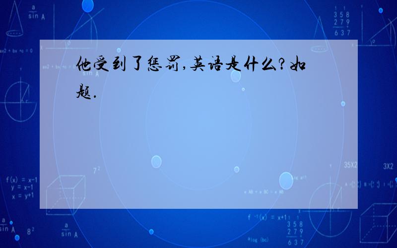 他受到了惩罚,英语是什么?如题．