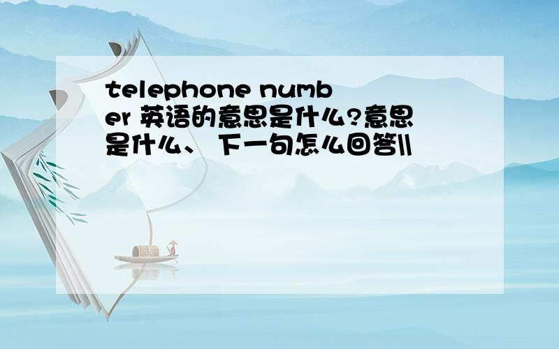 telephone number 英语的意思是什么?意思是什么、 下一句怎么回答\\