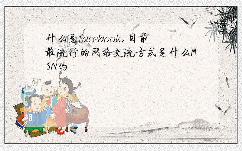 什么是facebook,目前最流行的网络交流方式是什么MSN吗