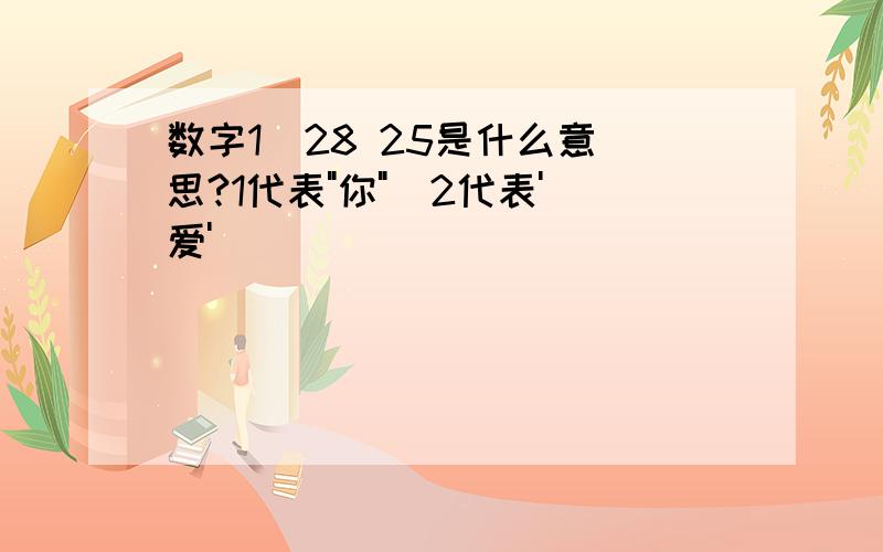 数字1  28 25是什么意思?1代表