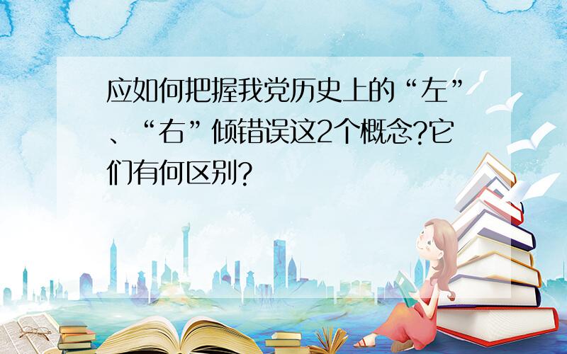 应如何把握我党历史上的“左”、“右”倾错误这2个概念?它们有何区别?