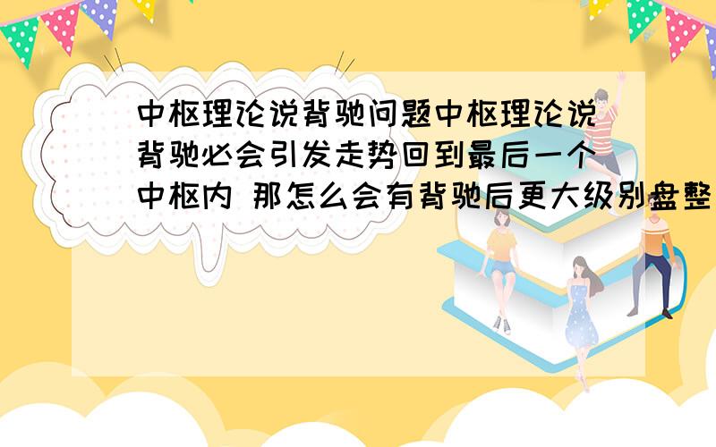 中枢理论说背驰问题中枢理论说背驰必会引发走势回到最后一个中枢内 那怎么会有背驰后更大级别盘整 还有只碰及中枢最高点的中枢扩展出现呢 ?请高手指教 解答小弟疑惑 最好附上经典图