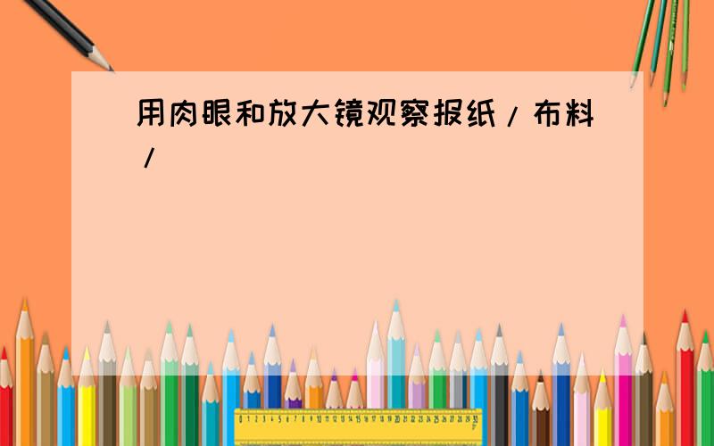 用肉眼和放大镜观察报纸/布料/( )