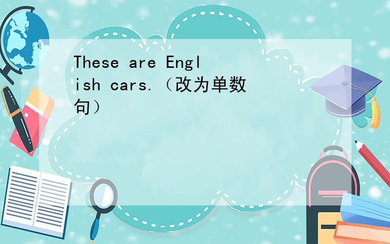 These are English cars.（改为单数句）