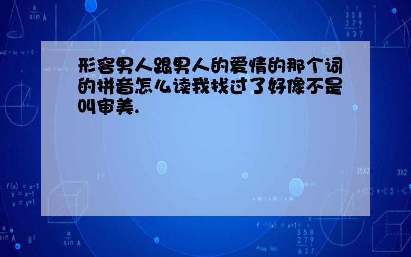 形容男人跟男人的爱情的那个词的拼音怎么读我找过了好像不是叫审美.