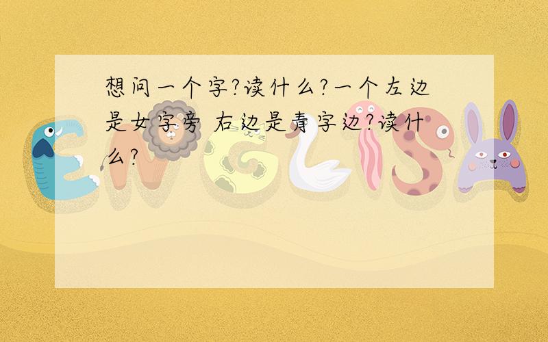 想问一个字?读什么?一个左边是女字旁 右边是青字边?读什么?