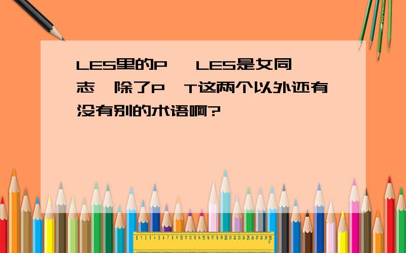 LES里的P ,LES是女同志,除了P,T这两个以外还有没有别的术语啊?