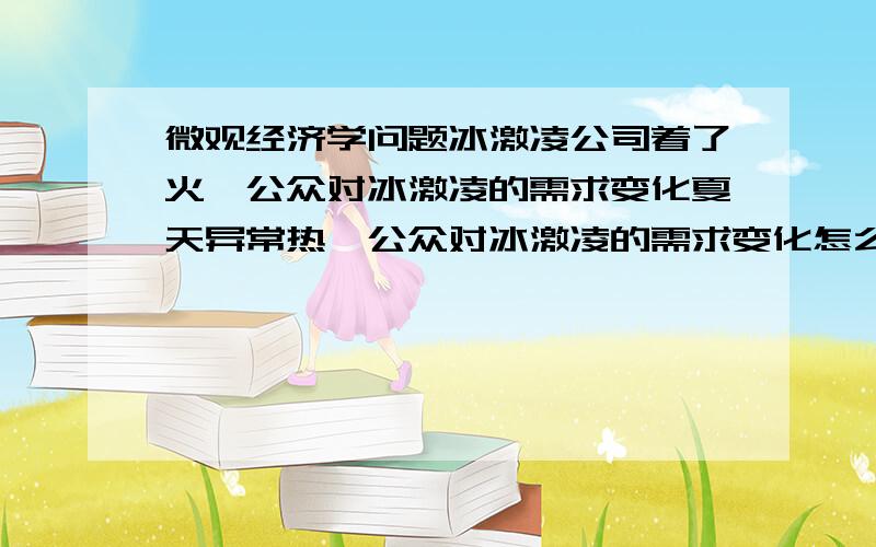 微观经济学问题冰激凌公司着了火,公众对冰激凌的需求变化夏天异常热,公众对冰激凌的需求变化怎么用经济学解释需求跟需求量的变化?