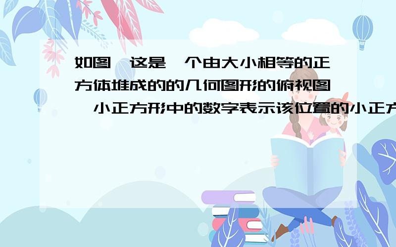 如图,这是一个由大小相等的正方体堆成的的几何图形的俯视图,小正方形中的数字表示该位置的小正方体的个数,请你画出它的主观图和左视图~