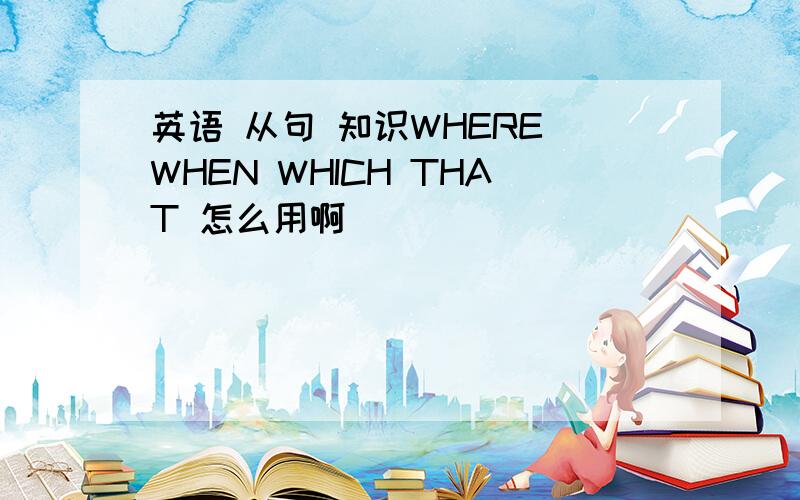 英语 从句 知识WHERE WHEN WHICH THAT 怎么用啊