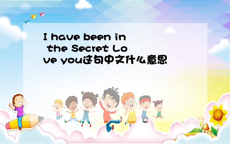 I have been in the Secret Love you这句中文什么意思