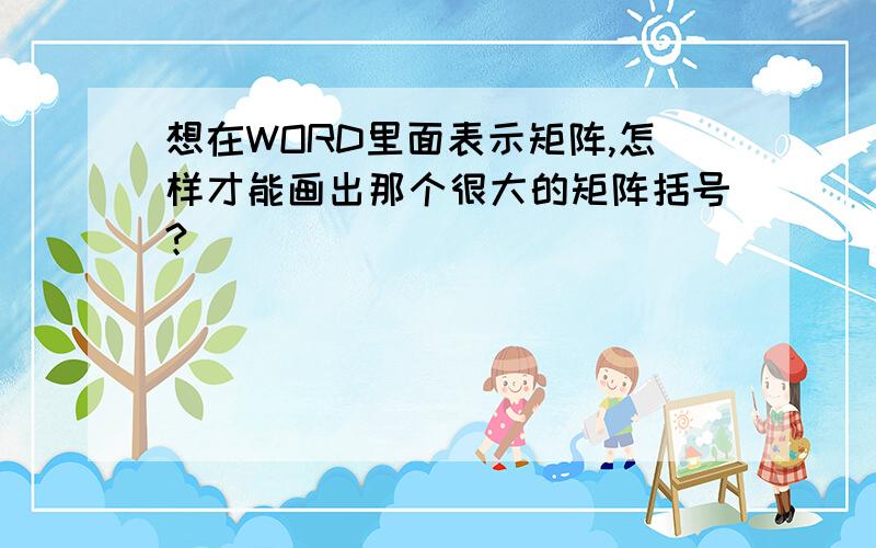 想在WORD里面表示矩阵,怎样才能画出那个很大的矩阵括号?