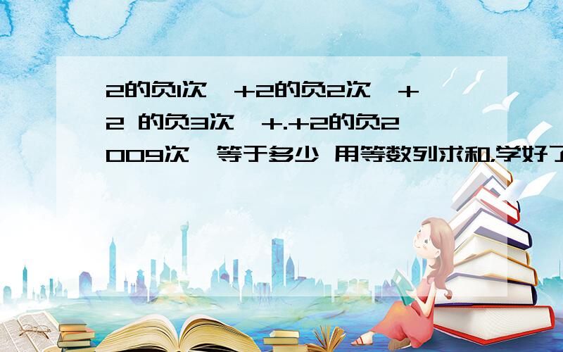 2的负1次幂+2的负2次幂+2 的负3次幂+.+2的负2009次幂等于多少 用等数列求和，学好了生不理解。要用七年级学生明白的方法就好了。