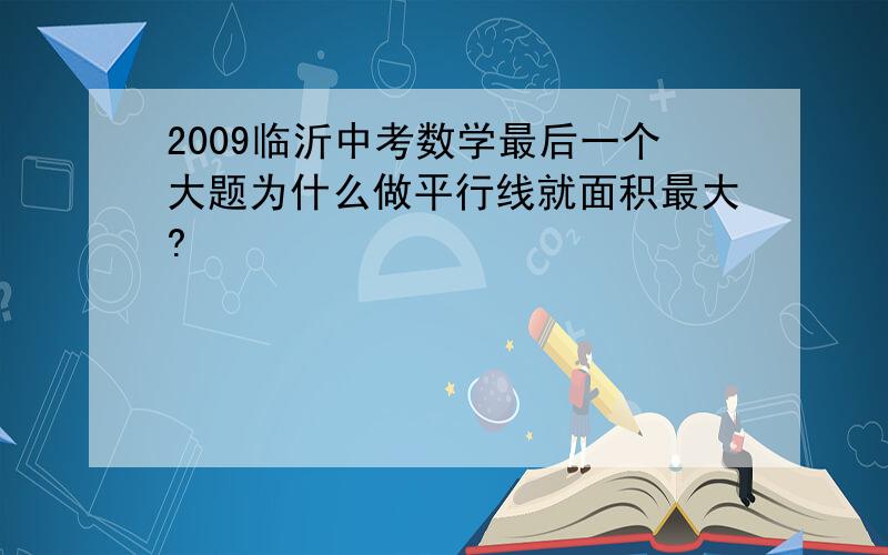 2009临沂中考数学最后一个大题为什么做平行线就面积最大?