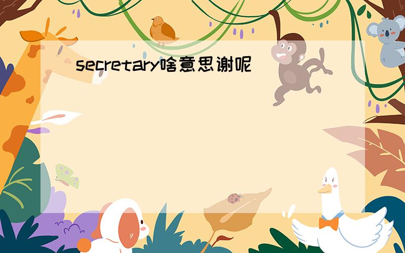 secretary啥意思谢呢