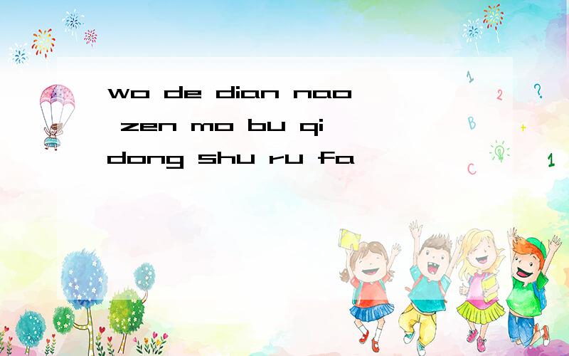 wo de dian nao zen mo bu qi dong shu ru fa