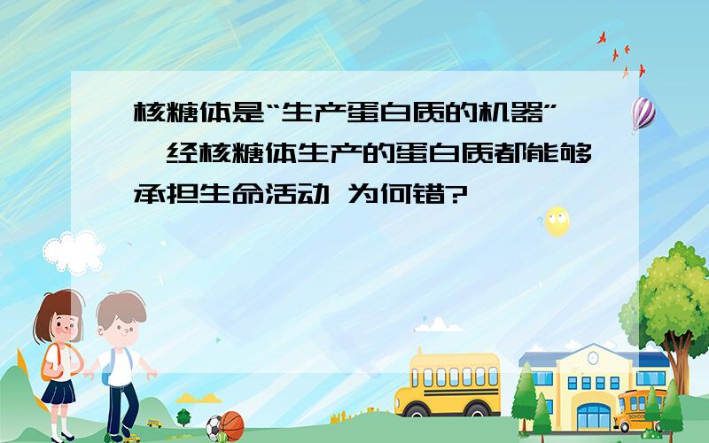 核糖体是“生产蛋白质的机器”,经核糖体生产的蛋白质都能够承担生命活动 为何错?