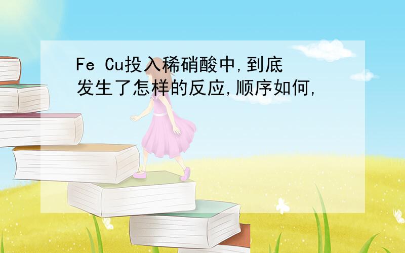 Fe Cu投入稀硝酸中,到底发生了怎样的反应,顺序如何,