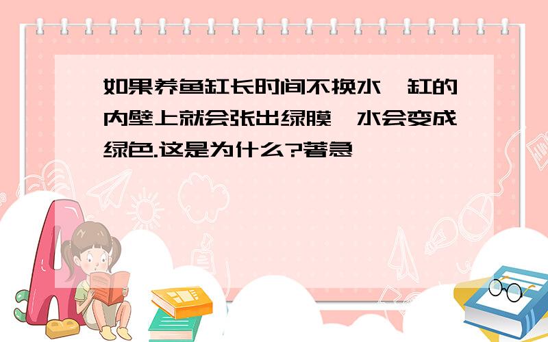 如果养鱼缸长时间不换水,缸的内壁上就会张出绿膜,水会变成绿色.这是为什么?著急