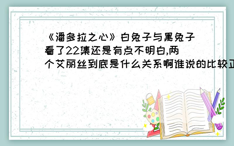 《潘多拉之心》白兔子与黑兔子看了22集还是有点不明白,两个艾丽丝到底是什么关系啊谁说的比较正确啊?