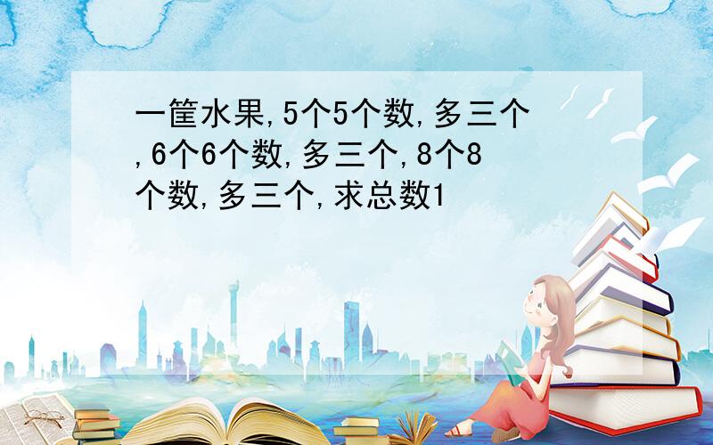 一筐水果,5个5个数,多三个,6个6个数,多三个,8个8个数,多三个,求总数1