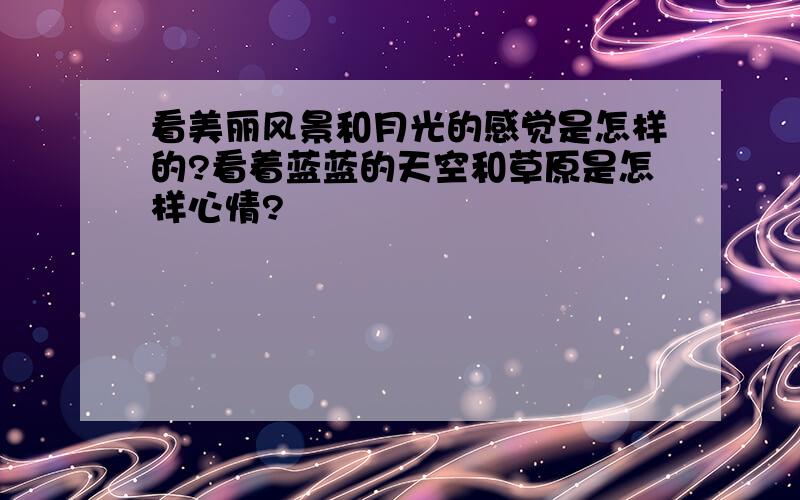 看美丽风景和月光的感觉是怎样的?看着蓝蓝的天空和草原是怎样心情?