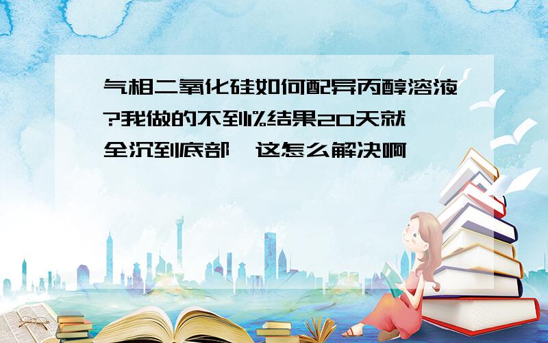 气相二氧化硅如何配异丙醇溶液?我做的不到1%结果20天就全沉到底部,这怎么解决啊