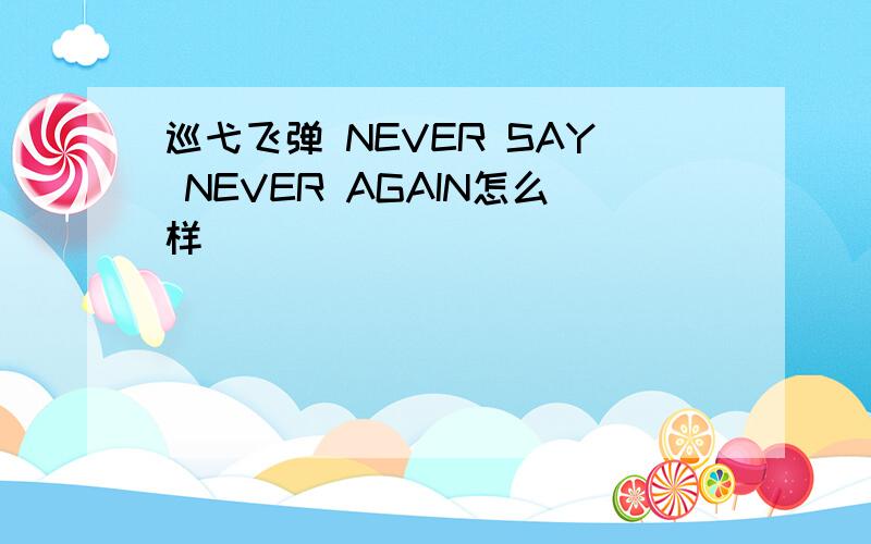 巡弋飞弹 NEVER SAY NEVER AGAIN怎么样