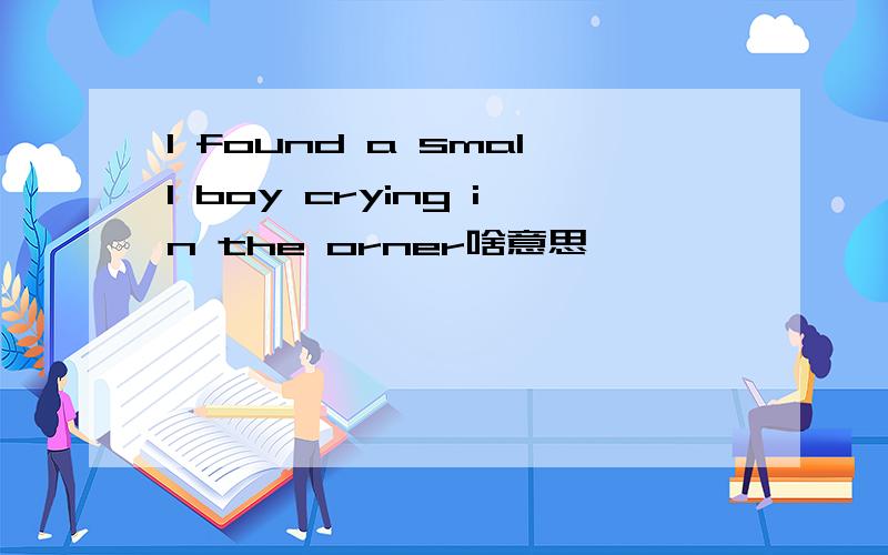 I found a small boy crying in the orner啥意思