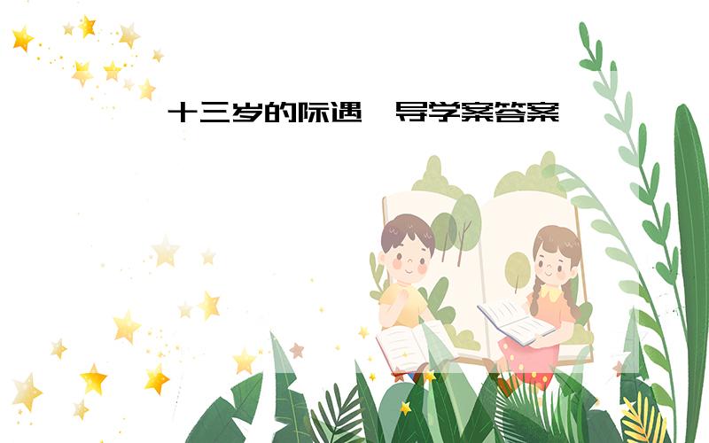 《十三岁的际遇》导学案答案