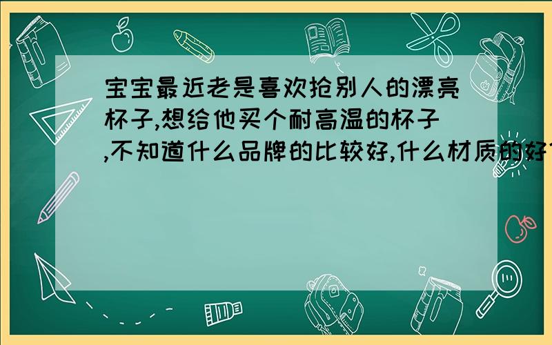 宝宝最近老是喜欢抢别人的漂亮杯子,想给他买个耐高温的杯子,不知道什么品牌的比较好,什么材质的好?