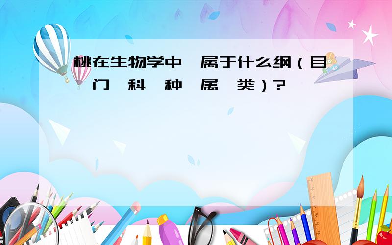 桃在生物学中,属于什么纲（目、门、科、种、属、类）?