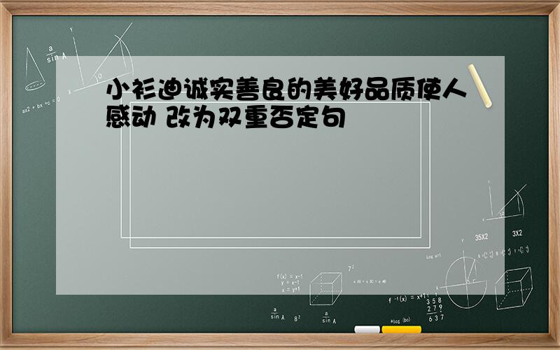 小衫迪诚实善良的美好品质使人感动 改为双重否定句