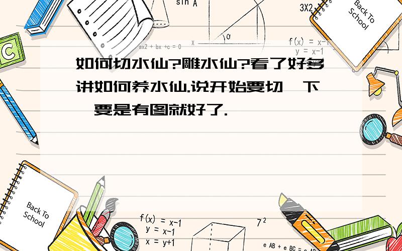 如何切水仙?雕水仙?看了好多讲如何养水仙.说开始要切一下,要是有图就好了.