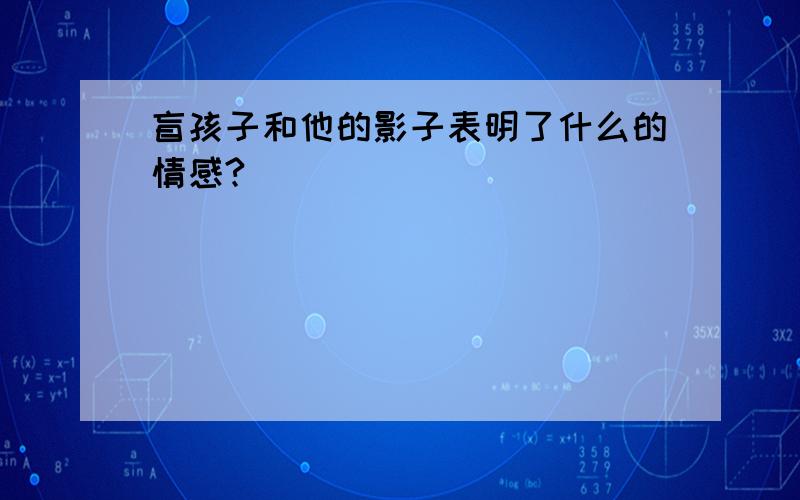 盲孩子和他的影子表明了什么的情感?