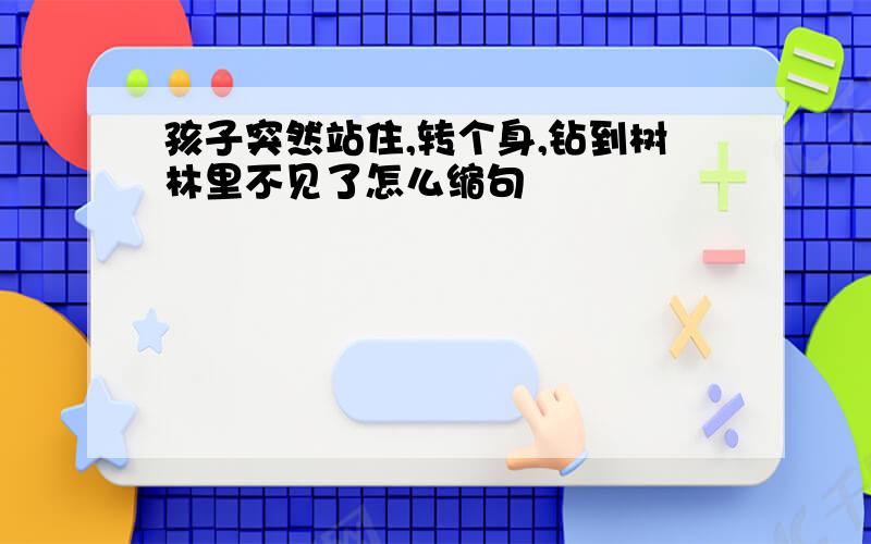 孩子突然站住,转个身,钻到树林里不见了怎么缩句