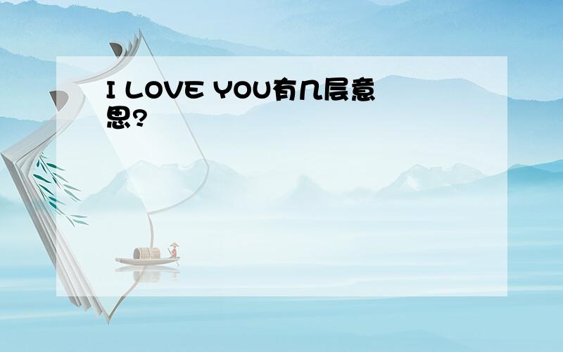 I LOVE YOU有几层意思?