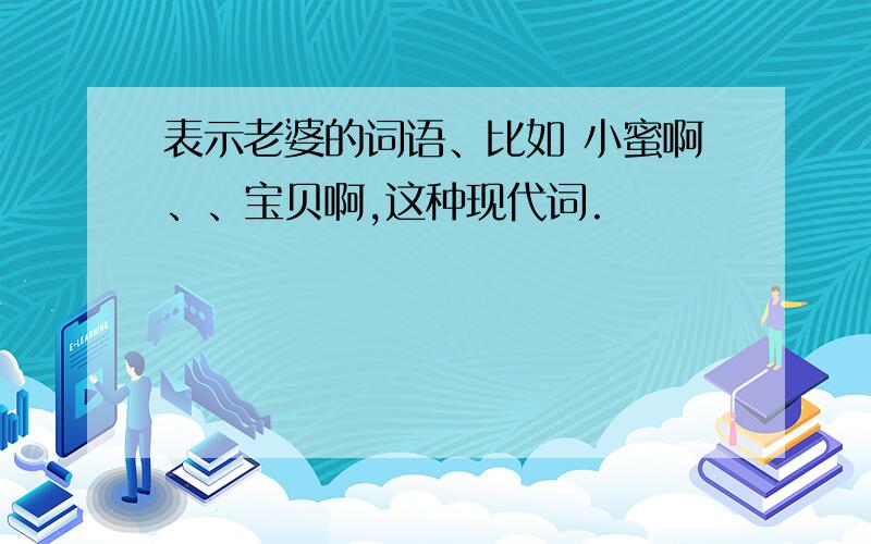 表示老婆的词语、比如 小蜜啊、、宝贝啊,这种现代词.