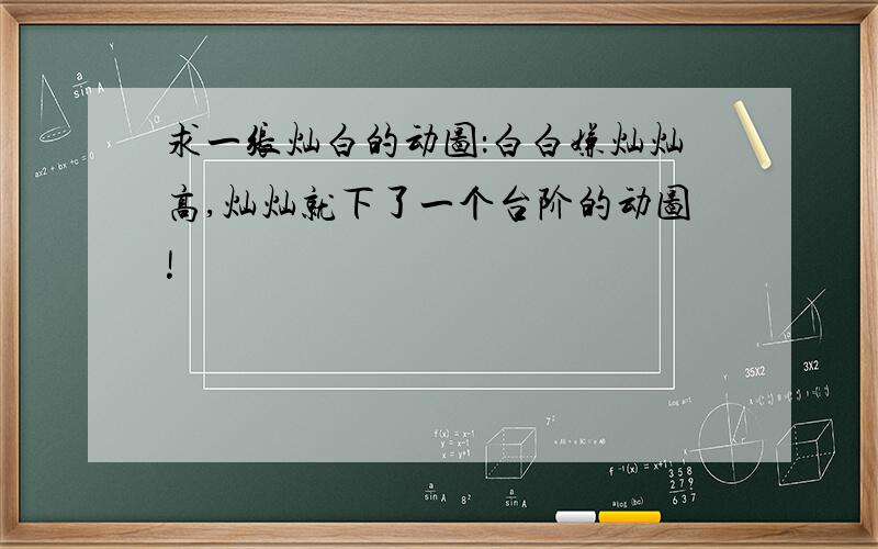 求一张灿白的动图：白白嫌灿灿高,灿灿就下了一个台阶的动图!