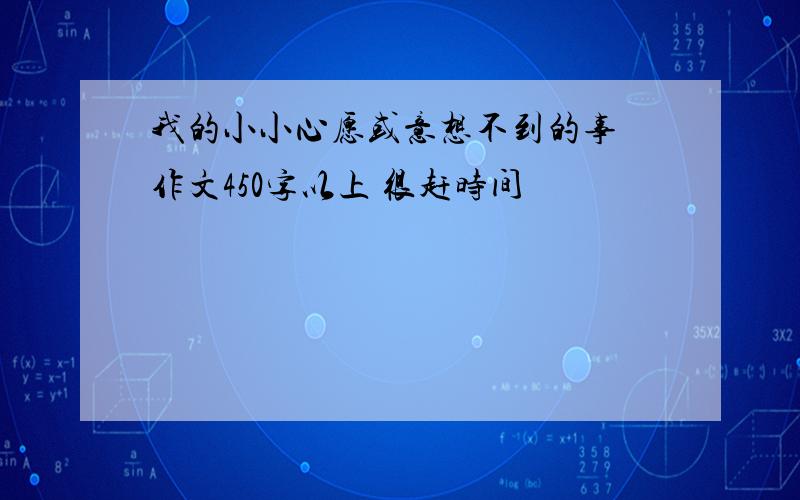 我的小小心愿或意想不到的事 作文450字以上 很赶时间