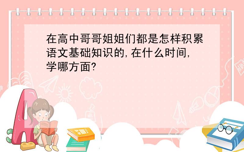 在高中哥哥姐姐们都是怎样积累语文基础知识的,在什么时间,学哪方面?