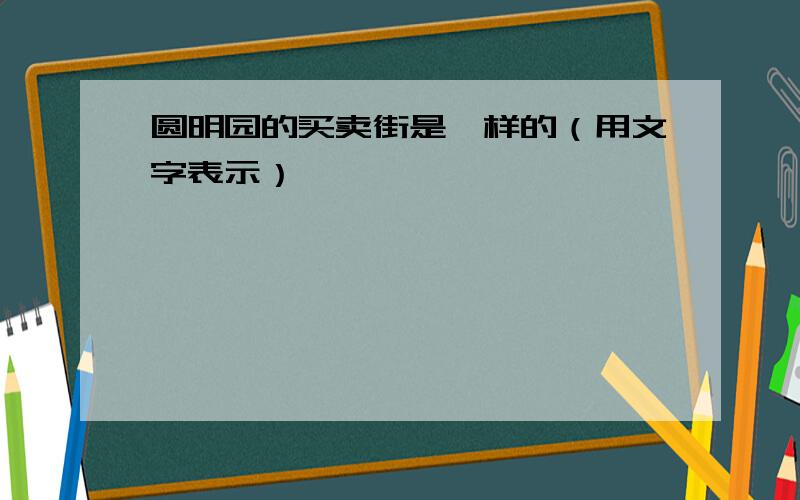 圆明园的买卖街是咋样的（用文字表示）