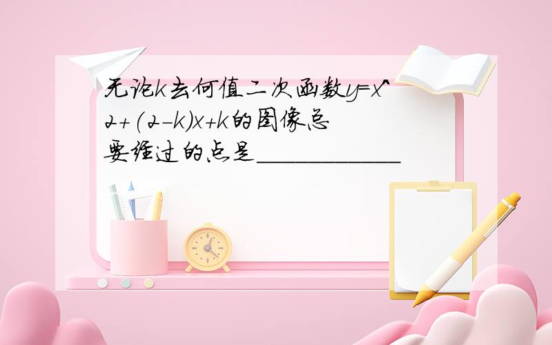 无论k去何值二次函数y=x^2+(2-k)x+k的图像总要经过的点是___________