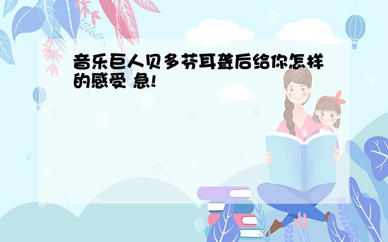 音乐巨人贝多芬耳聋后给你怎样的感受 急!