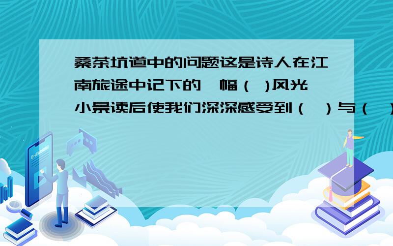 桑茶坑道中的问题这是诗人在江南旅途中记下的一幅（ )风光小景读后使我们深深感受到（ ）与（ ）的和谐