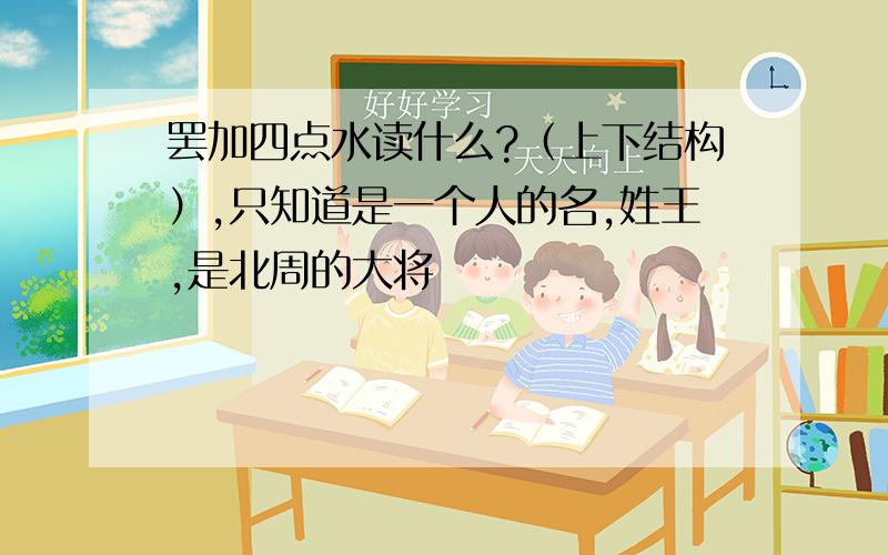 罢加四点水读什么?（上下结构）,只知道是一个人的名,姓王,是北周的大将