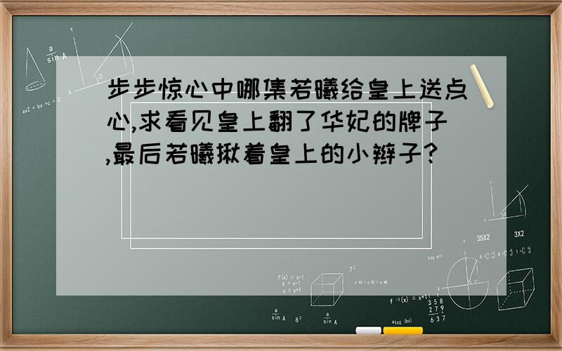 步步惊心中哪集若曦给皇上送点心,求看见皇上翻了华妃的牌子,最后若曦揪着皇上的小辫子?