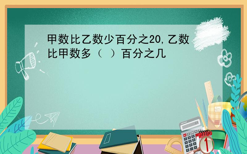 甲数比乙数少百分之20,乙数比甲数多（ ）百分之几