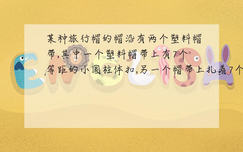 某种旅行帽的帽沿有两个塑料帽带,其中一个塑料帽带上有7个等距的小圆柱体扣,另一个帽带上扎着7个等距的扣眼,下表列出的是用第一扣眼所测得帽圈直径的有关数据（单位CM）扣眼号数为X,