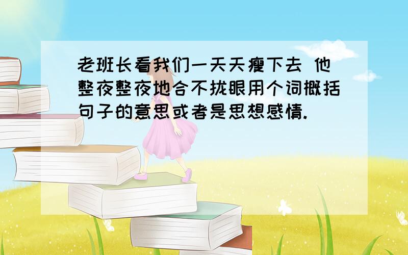 老班长看我们一天天瘦下去 他整夜整夜地合不拢眼用个词概括句子的意思或者是思想感情.